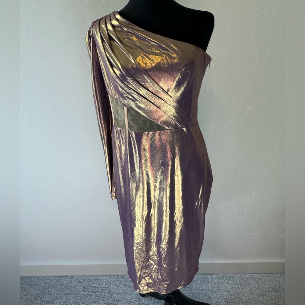 Marchesa iridescent silky dress